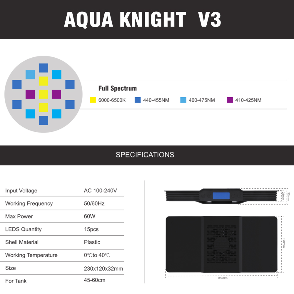 60W Aquarium Light Marine Reef - Reef Lighting recension och pris